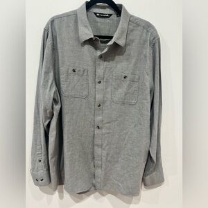 Travis Mathew Cloud Flannel Grey Button Down Shirt